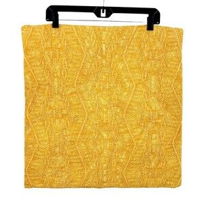 Pier One Cotton Throw Pillow Covers Yellow 20 x 20 Boho Embroidered Set Of 2 U4